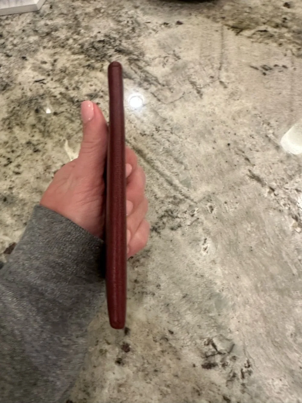 Cartier Burgundy Leather Card Holder with Gold Corners